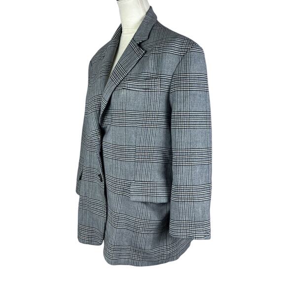 Zara Man Plaid Blazer Jacket Notched Lapel Two Button Front Flap Pocket Size XS - Picture 3 of 8